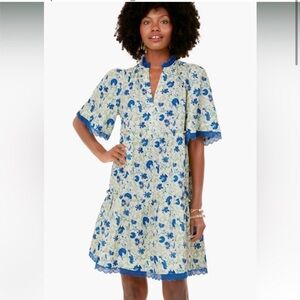 Tuckernuck Blue and Cream Floral Dress
